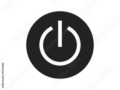 シンプル電源・起動丸ボタンA：黒