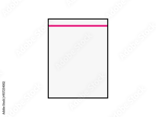 ジッパー付きビニール食料保存袋（フリーザーバッグ）：長方形黒主線ピンク