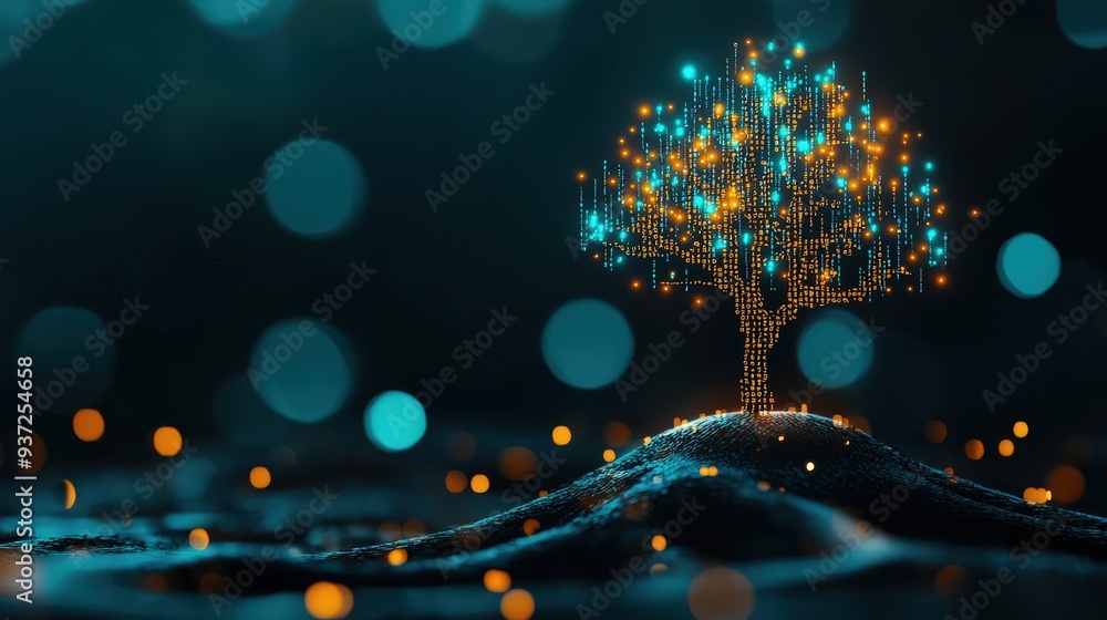 Ingenious poster featuring a tree with JavaScript code branches ...