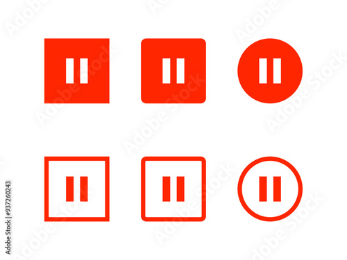 一時停止ボタンセット：赤