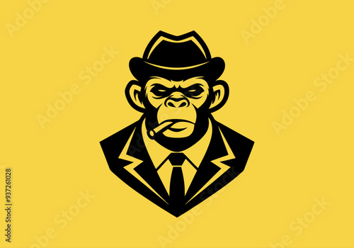 Angry Gorilla, animal, ape, big boss, bow tie, cigar, cigarette, club, esports, fitness, gaming, gorilla, gorilla head, gorilla logo, gym,  King Kong, kingkong, logo design,, gorill mafia, mafia,