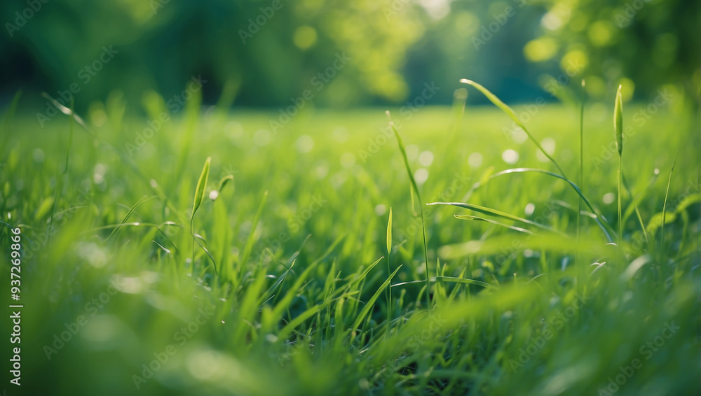 Green grass blurred background