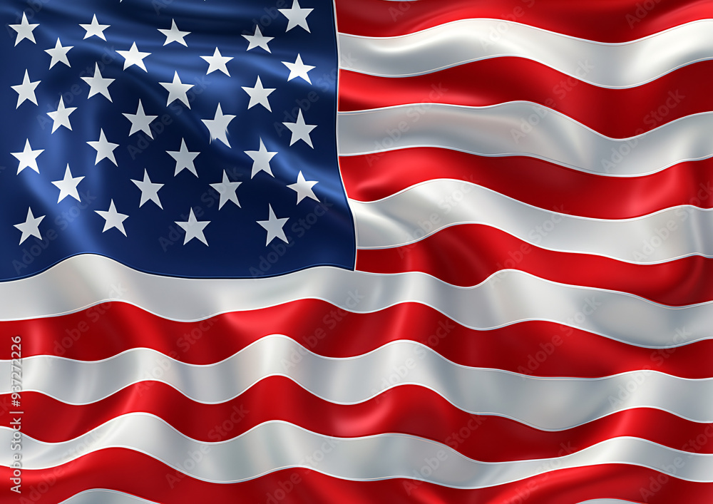 American flag waving for various national holidays and events, symbolizing patriotism and national pride. American flag waving for various national holidays and events, symbolizing patriotism and national pride.