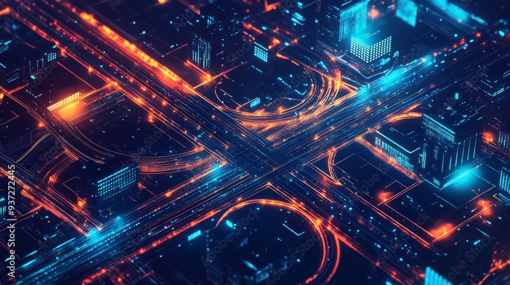 Fototapeta premium Futuristic Cityscape.