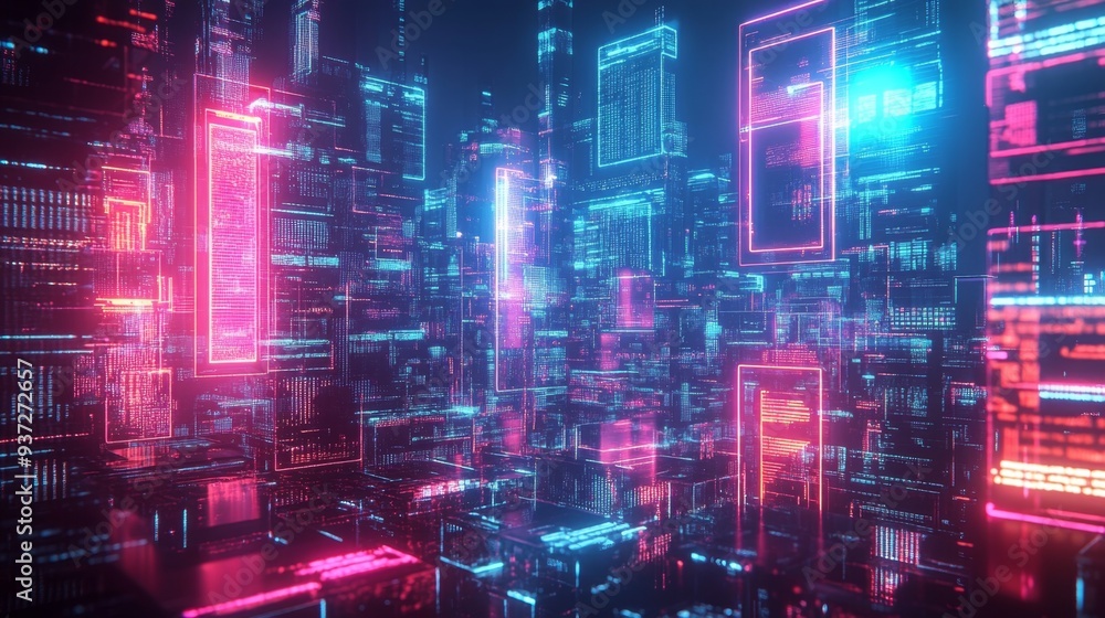 Neon Cityscape. Neon Cityscape.