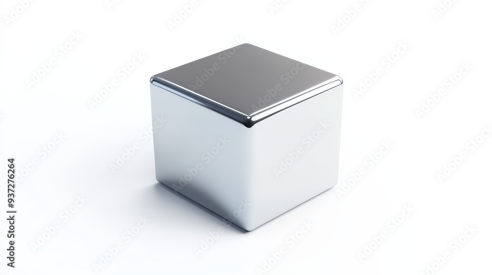 Silver 3D Cube , Isolated On White Background, Ideal For Modern-Themed Designs And Geometric Graphics . Generative ai Silver 3D Cube , Isolated On White Background, Ideal For Modern-Themed Designs And Geometric Graphics . Generative ai