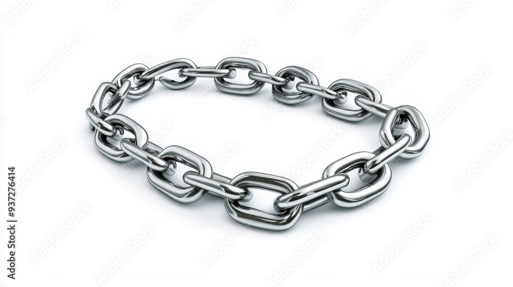 Silver Chain Link , Isolated On White Background, Ideal For Strength-Themed Designs And Connection Graphics . Generative ai Silver Chain Link , Isolated On White Background, Ideal For Strength-Themed Designs And Connection Graphics . Generative ai