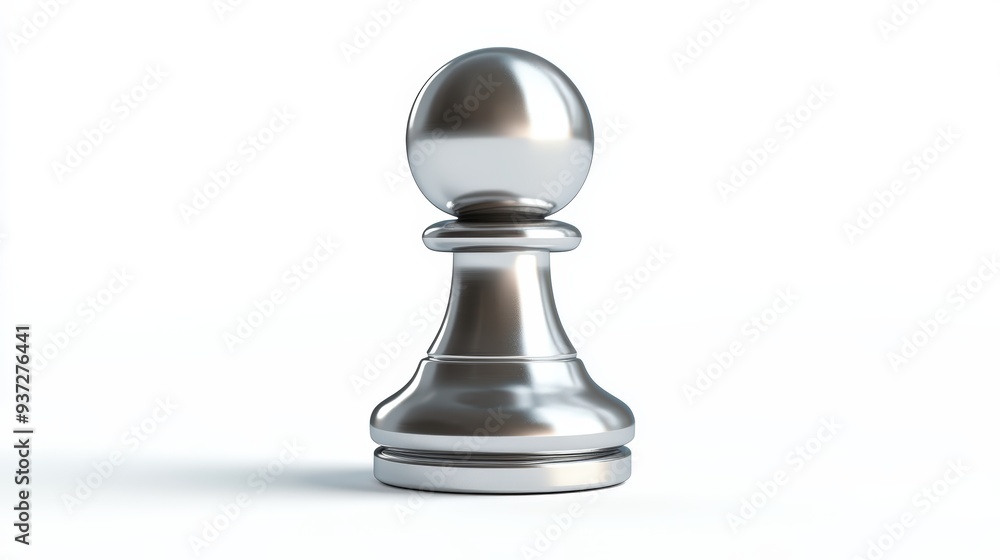Silver Chess Pawn , Isolated On White Background, Ideal For Strategy-Themed Designs And Intellectual Graphics . Generative ai Silver Chess Pawn , Isolated On White Background, Ideal For Strategy-Themed Designs And Intellectual Graphics . Generative ai