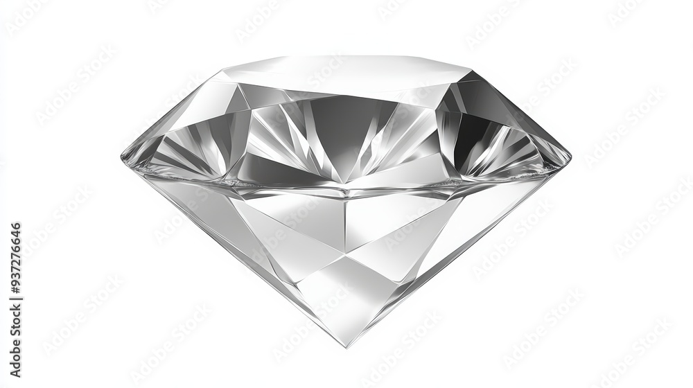 Silver Diamond , Isolated On White Background, Perfect For Luxury-Themed Designs And Jewelry Branding . Generative ai Silver Diamond , Isolated On White Background, Perfect For Luxury-Themed Designs And Jewelry Branding . Generative ai