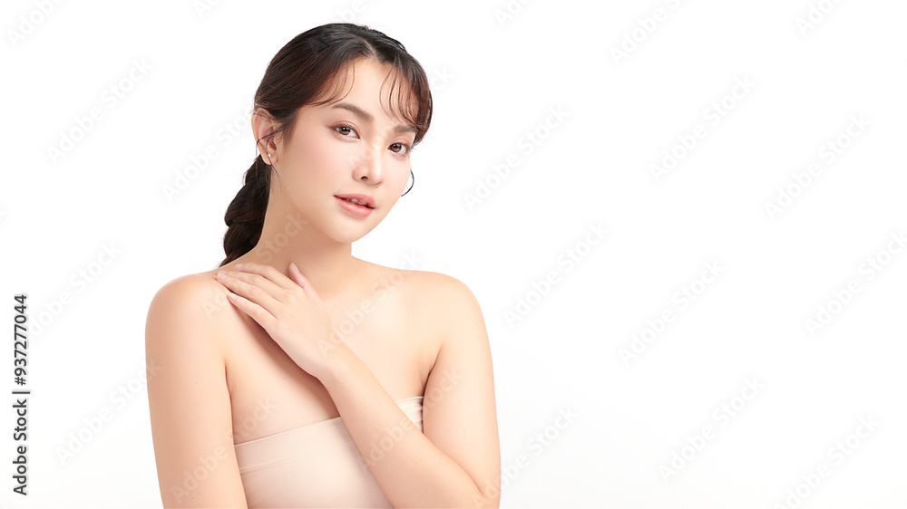 Beautiful young asian woman with clean fresh skin on white background, Face care, Facial treatment, Cosmetology, beauty and spa, Asian women portrait. Beautiful young asian woman with clean fresh skin on white background, Face care, Facial treatment, Cosmetology, beauty and spa, Asian women portrait.