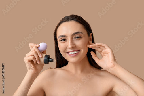 Young woman with makeup spo...