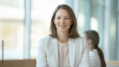 Young Professional Woman Engaged in a Business Meeting in Modern Office Free Download Young Professional Woman Engaged in a Business Meeting in Modern Office - GFXLoad