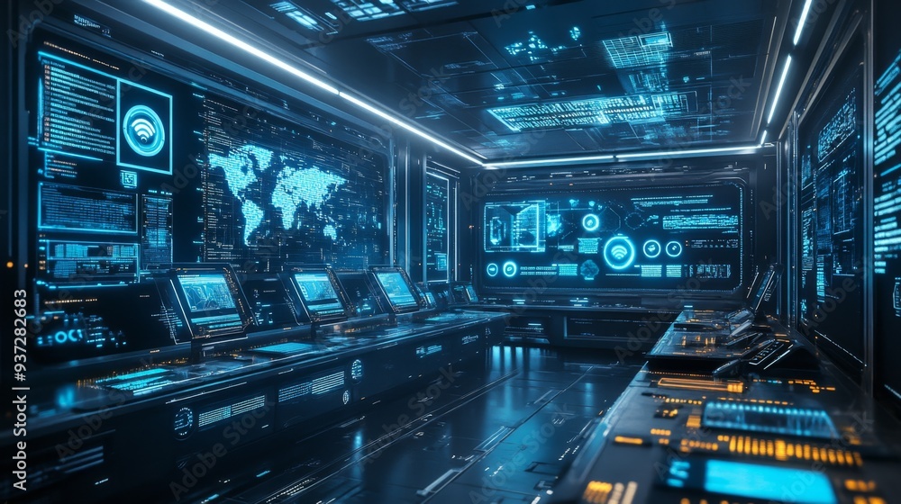 Futuristic Control Room. Futuristic Control Room.