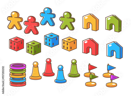 Board Game Tokens and Pieces Set