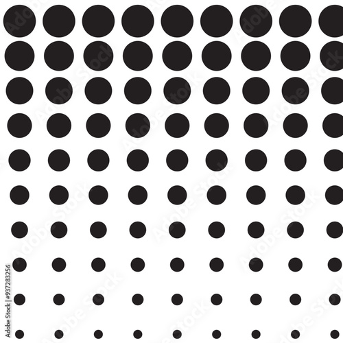 Background with monochrome dotted texture. Polka dot pattern template
