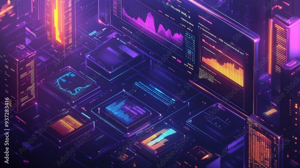 Neon Data City. Neon Data City.