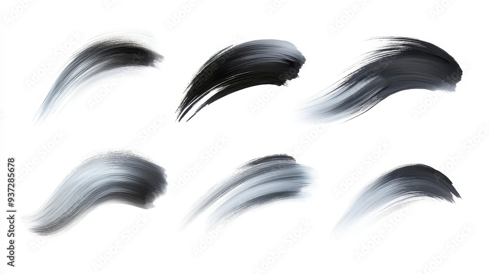 A series of black and white brush strokes, creating a sense of movement A series of black and white brush strokes, creating a sense of movement
