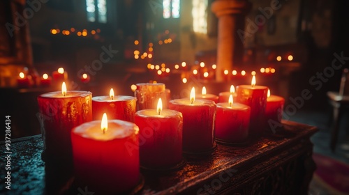 Burning Candles in Church.