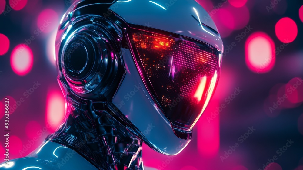 Futuristic Robot Head. Futuristic Robot Head.