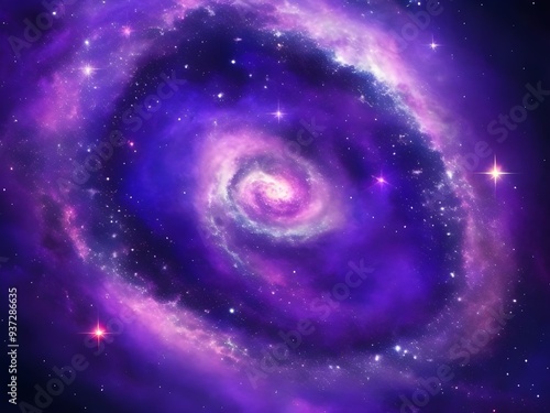  Galactic Spiral: Purple Vortex in the Cosmic Abyss Wallpaper background,