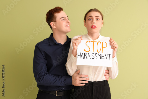Business woman holding pape...