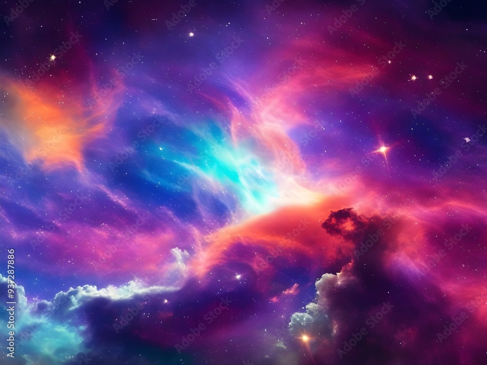 Fototapeta premium space nebula and galaxy