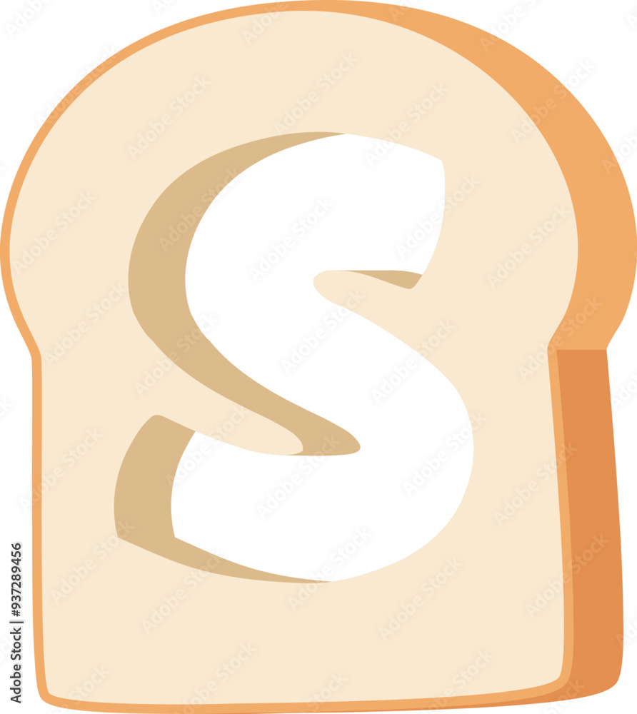 Slice Bread Letter Alphabet Vector Element Slice Bread Letter Alphabet Vector Element