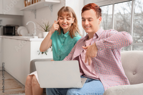 Young deaf mute couple vide...