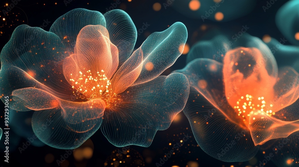 Abstract Glow Flower. Abstract Glow Flower.