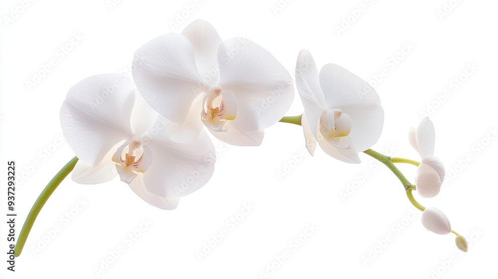 A white flower with a green stem A white flower with a green stem