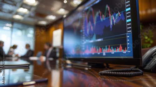 Wallpaper Mural Financial Trading Meeting with Focus on Stock Data Torontodigital.ca