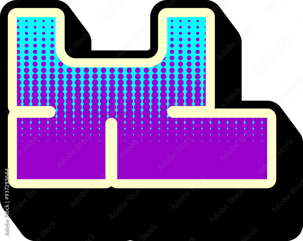 Obraz premium Y2K Tech Letter Alphabet Vector Element