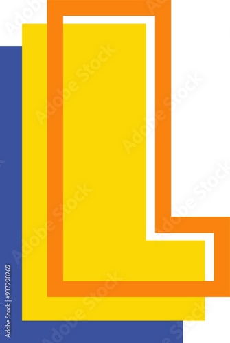 Bild auf Leinwand Pacman Game Style Letter Alphabet Vector Element