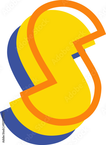 Pacman Game Style Letter Alphabet Vector Element