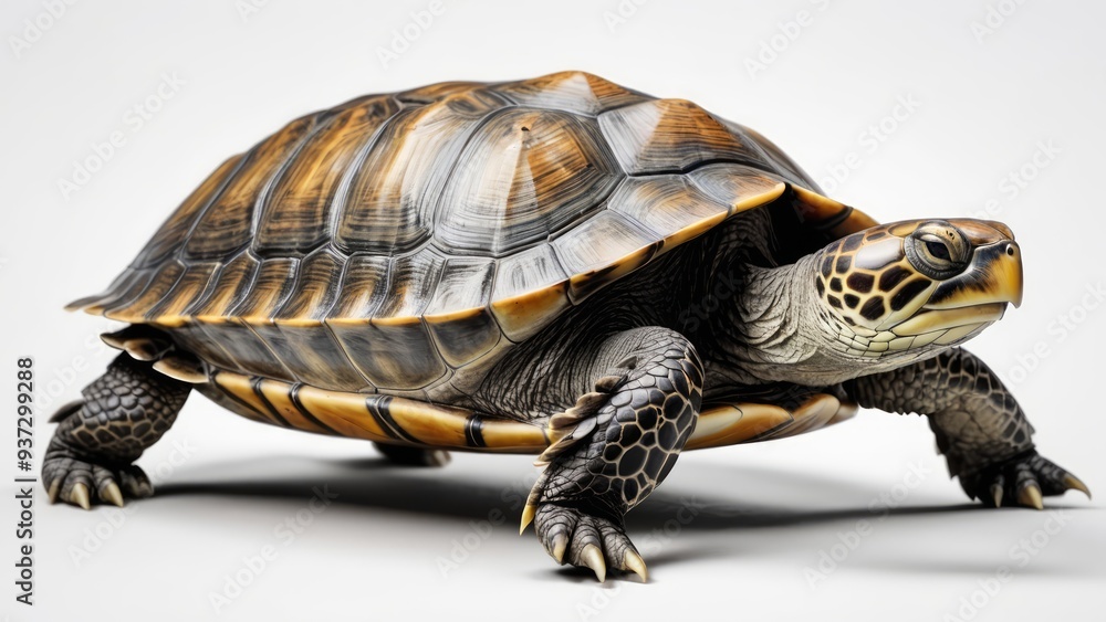 Obraz premium A turtle on a white background with the word turtle on it