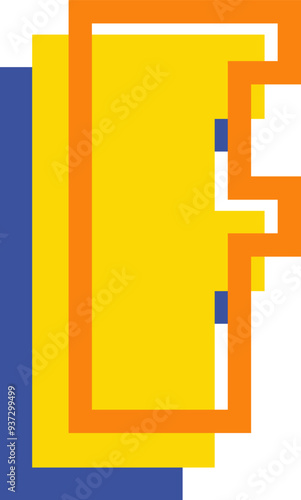 Bild auf Leinwand Pacman Game Style Letter Alphabet Vector Element