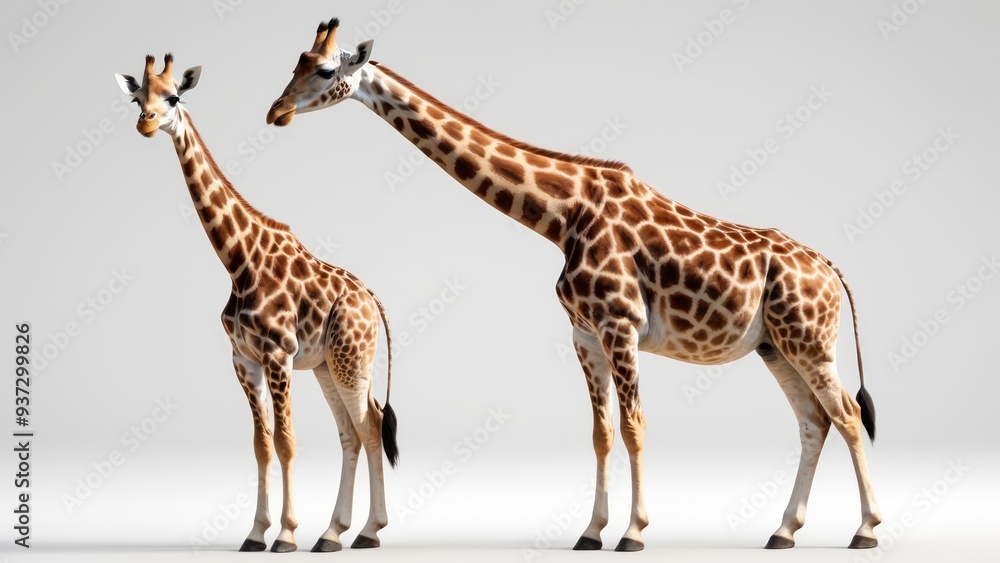 Naklejka premium giraffe isolated on white background