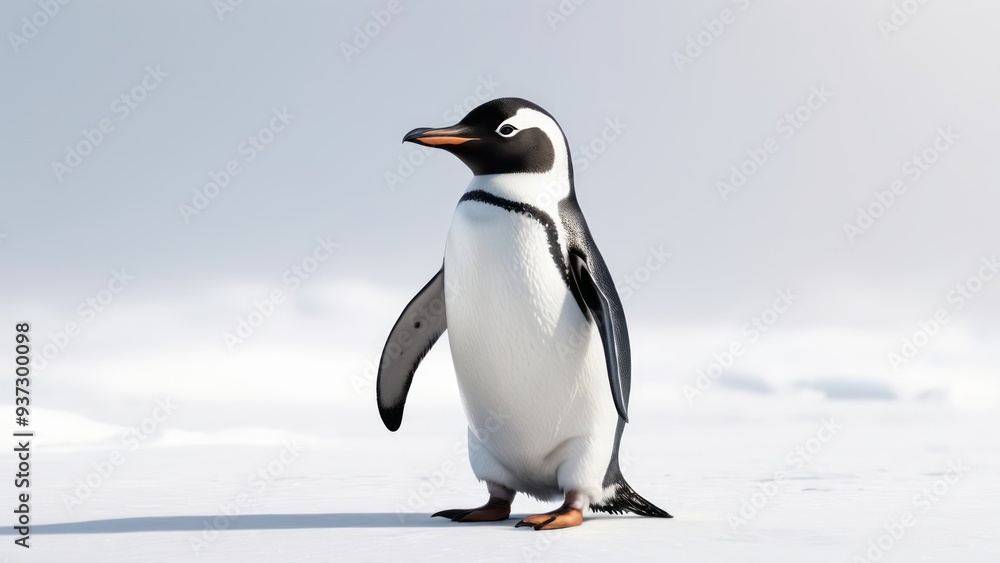 Fototapeta premium Penguin Studio Shot Isolated on Clear White Background Generative AI