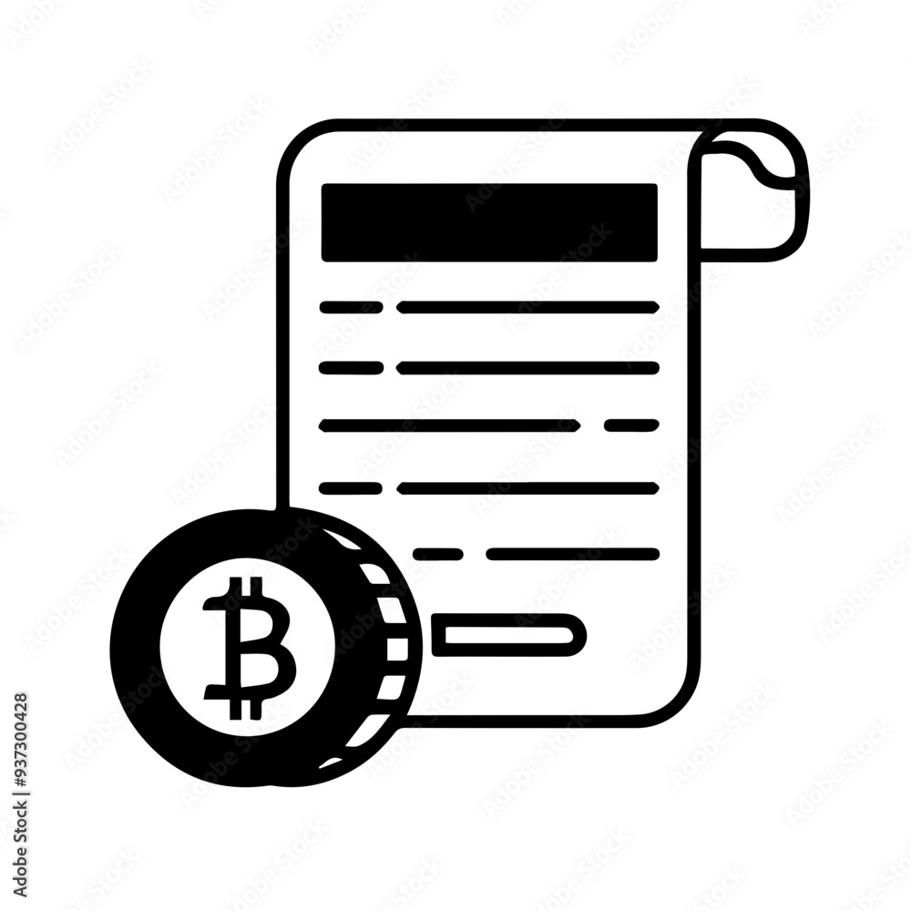 Bitcoin Invoice icon vector illustration Bitcoin Invoice icon vector illustration