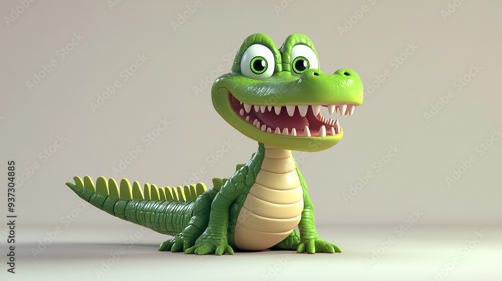 Fototapeta premium Cute alligator cartoon character.
