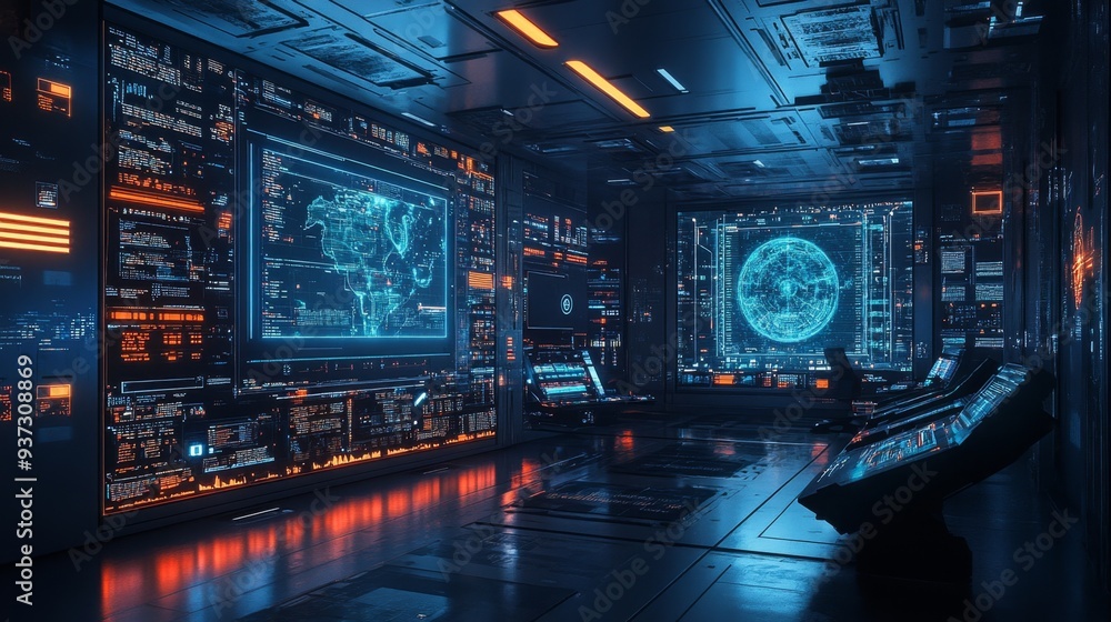 Futuristic Control Room. Futuristic Control Room.