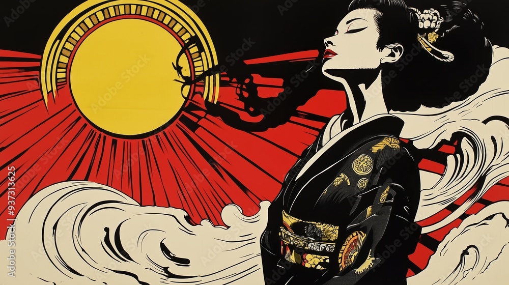 Radiance of the Rising Sun Japanese Kimono Radiance of the Rising Sun Japanese Kimono