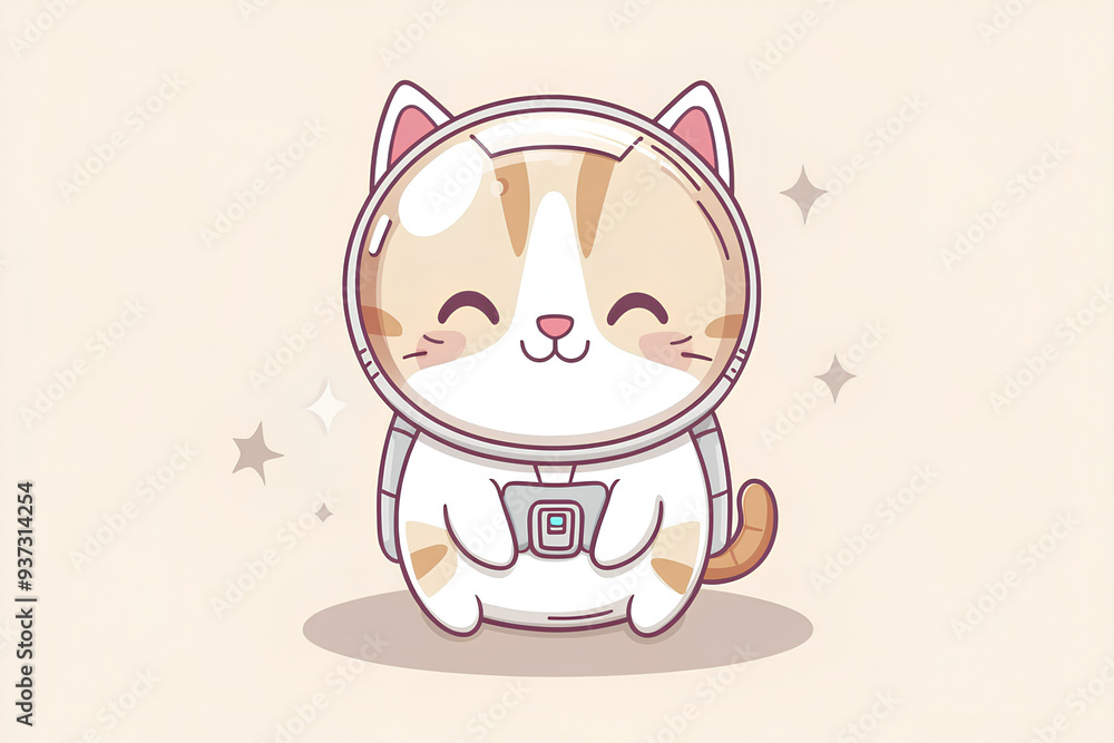 cute cat wearing a spacesuit , cartoon style, vector cute cat wearing a spacesuit , cartoon style, vector