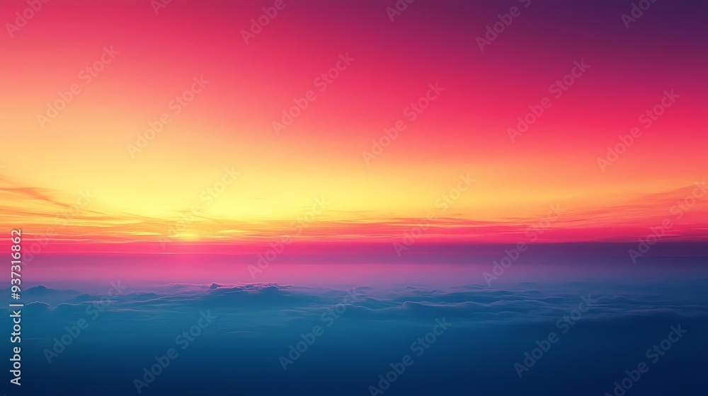 Vibrant sunset over misty mountains, capturing the breathtaking beauty and tranquility of the natural landscape at the close of day. Vibrant sunset over misty mountains, capturing the breathtaking beauty and tranquility of the natural landscape at the close of day.