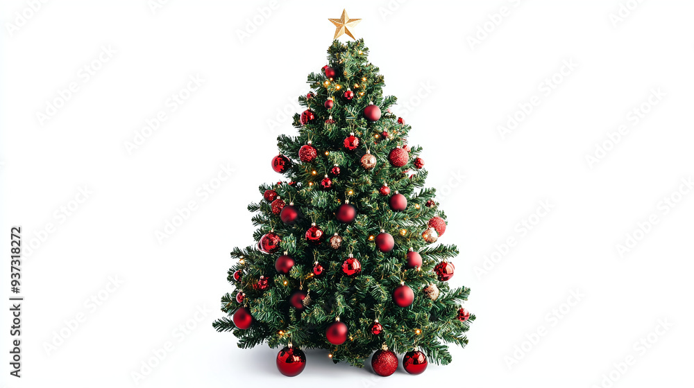 decortaed Christmas tree isolated on a white background decortaed Christmas tree isolated on a white background