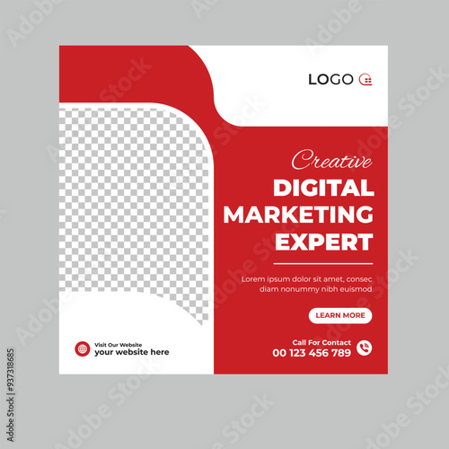 Digital business marketing banner for social media post template