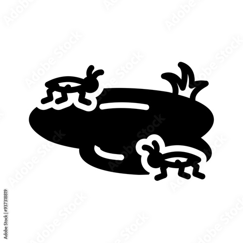 Vector solid black icon for Water bugs