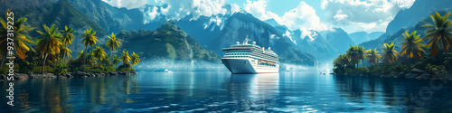 Serene Tropical Cruise Scene Ideal for Travel Brochures and Vacation Planning.