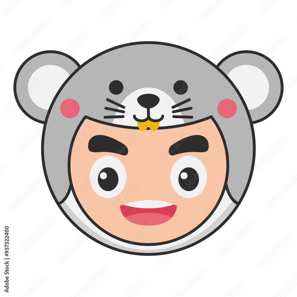 Cute Mice Animal Head Avatar Icon Illustration Cute Mice Animal Head Avatar Icon Illustration