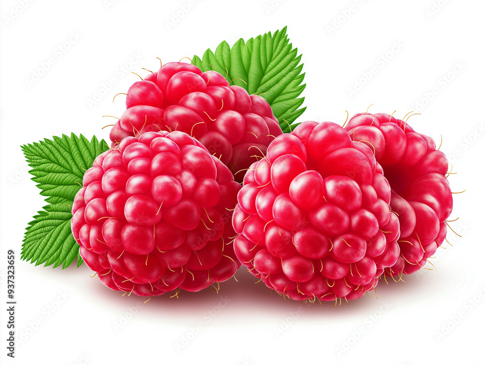 raspberry with leaf Clip art on white background raspberry with leaf Clip art on white background